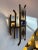 Blue Pair of Hammered Glass Wrought Iron Sconces by Longobard, Italy, 1970s For Sale - Image 8 of 13