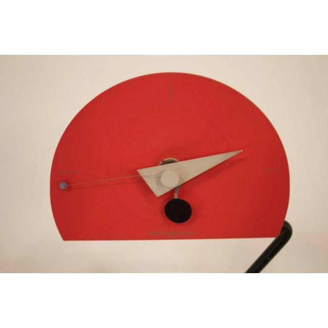 Red Memphis Style Constructivism 1980 Aluminum Shelf Clock by Nicolai Canetti Modern For Sale - Image 8 of 12