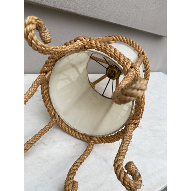 1960s Mid-Century Rope Pendant Adrien Audoux & Frida Minet For Sale - Image 5 of 6