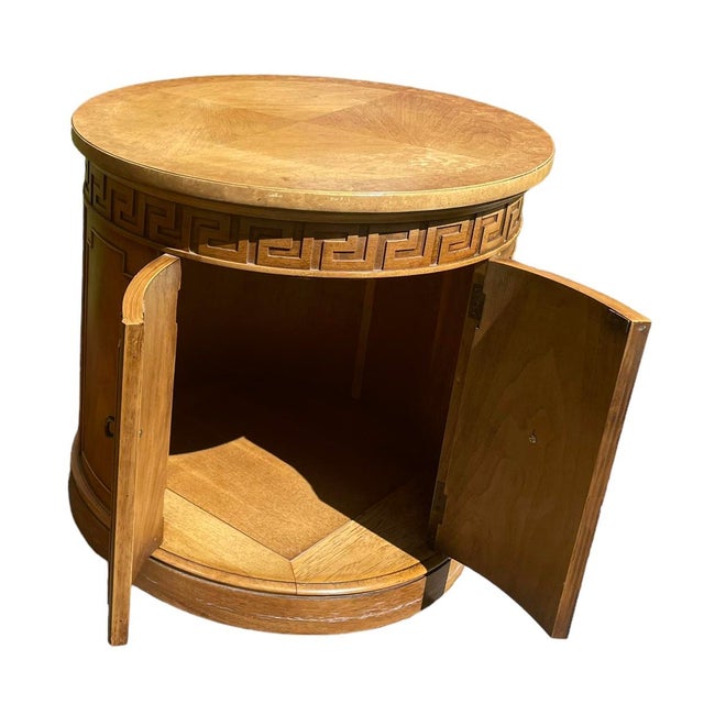 Bedside Tables Round Vintage Thomasville Greek Key Side Tables Vintage ...