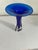 Art Deco Vintage 1991 Signed Winfisky Cobalt Blue Cased Art Glass Trumpet Vase - 8" For Sale - Image 3 of 5