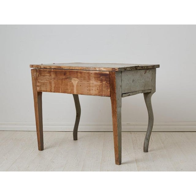 Wood Antique Rococo Style Folk Art Console Table with Storage in Pine, Sweden For Sale - Image 7 of 12