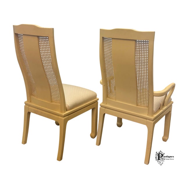 Vintage Bernhardt Shibui Collection Chinoiserie Style Ivory Dining Chairs - Set of 6 For Sale In Greensboro - Image 6 of 11