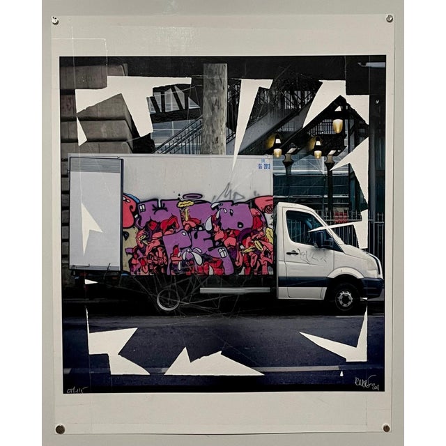 Sculpture Materials K-Narf, K-Narf Color Photo Graffiti, Adhesive Tape Altered Street Art Photograph Collage For Sale - Image 7 of 9