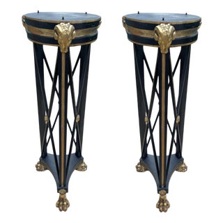 Ebonised and Giltwood Torchères, Set of 2 For Sale