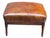 French Leather Ottoman Seat or Stool on Turned Walnut Frame For Sale - Image 4 of 11