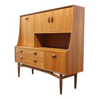 Mid Century Modern Vintage Teak Buffet Tall Credenza Sideboard by G Plan For Sale
