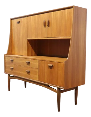 Mid Century Modern Vintage Teak Buffet Tall Credenza Sideboard by G Plan