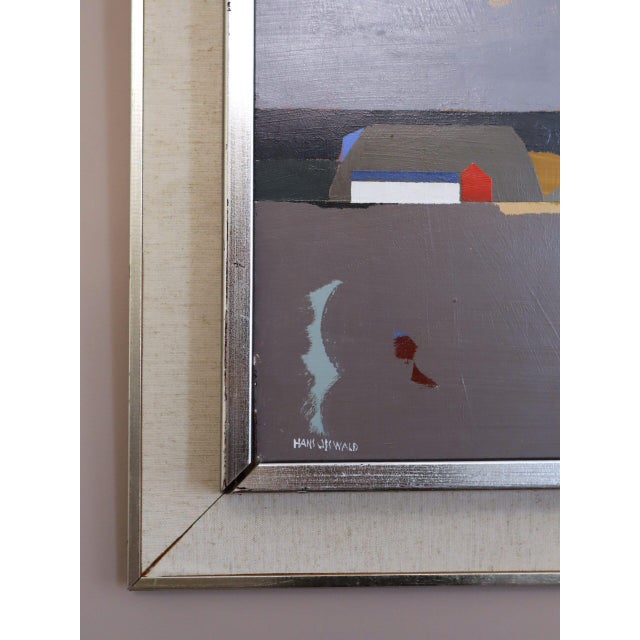 Gray Mid-Century Modern 'Landscape Remembered' Vintage Original Abstract Landscape Oil Painting by Swedish Artist Hans Osswald (1919-1983), Framed For Sale - Image 8 of 12