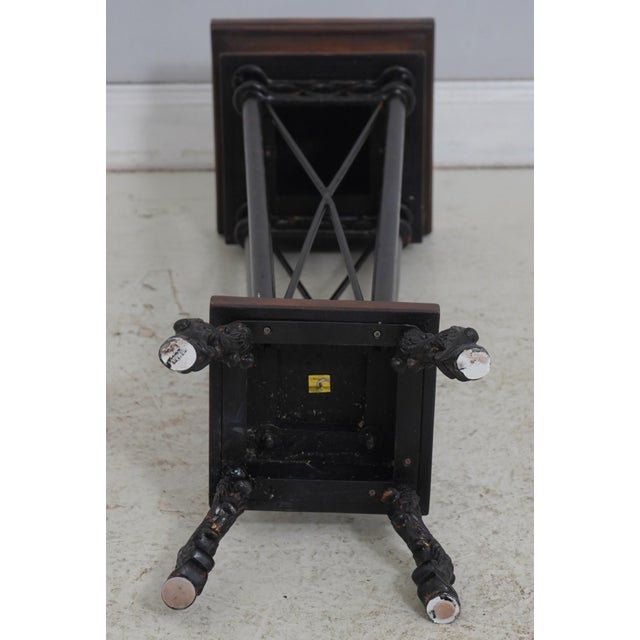 Pair of Maitland Smith Leather Wrapped Pedestal Stands For Sale - Image 12 of 13