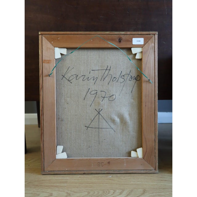 1970 Modernist 'Sunlit Forms' Vintage Swedish Original Abstract Geometric Oil Painting, Framed For Sale - Image 13 of 14