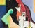 Figurative 1950 Oil on Canvas Cubist Style Painting by John Eddy Hutchins For Sale - Image 3 of 10