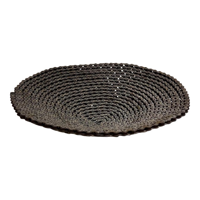 1970s Studio Art Hand Crafted Bike Chain Bowl For Sale