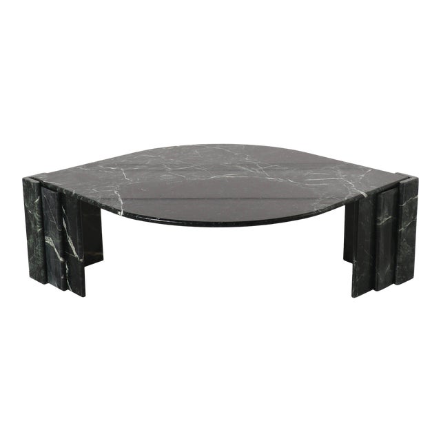 Postmodern Sculptural Stacked Leg Green Marble Coffee Table Chairish