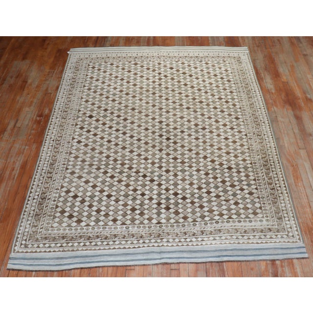 1940s Brown Ivory Tribal Ersari Rug For Sale - Image 4 of 18
