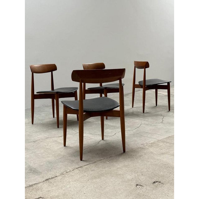 Teak Wood Black Leather Dining Chairs by HW Klein for Bramin, Denmark, 1960s, Set of 4 For Sale - Image 16 of 16