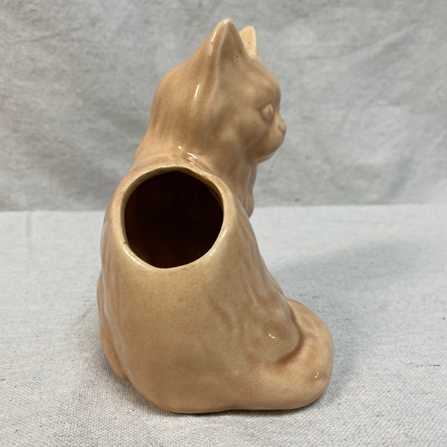 Ceramic California Pottery Persian Cat Planter For Sale - Image 7 of 12