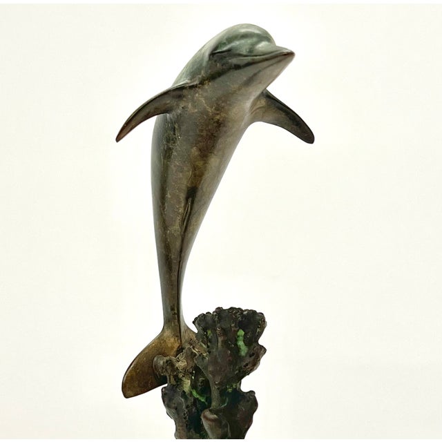 Metal The Majestic Dolphin Signed Dale Evers - 7/450 Limited Edition, Bronze With Marble Base For Sale - Image 7 of 11