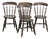 Antique English Wooden Windsor Bistro Chairs, 1800s, Set of 4 For Sale