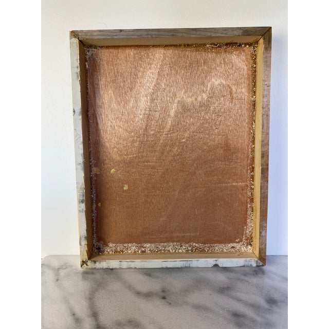 Vintage Abstract Expressionist Impasto Landscape Painting on Board in Handmade Wood Frame 12" X 15" For Sale In Seattle - Image 6 of 10