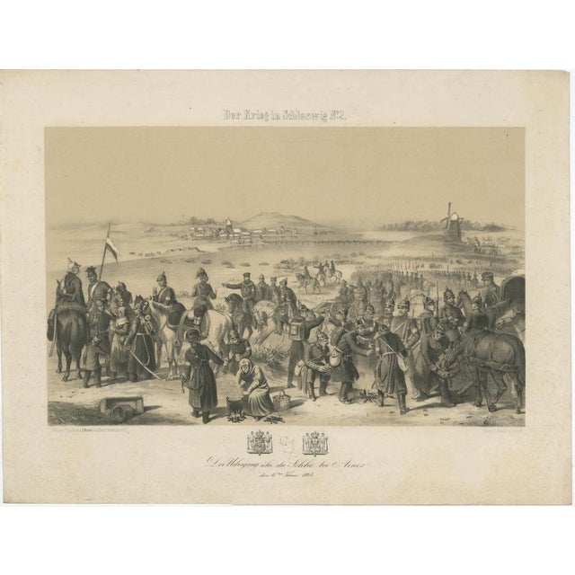 Black Schleswig War Crossing at the Schlei Near Arnis, 1864, Paper For Sale - Image 8 of 9