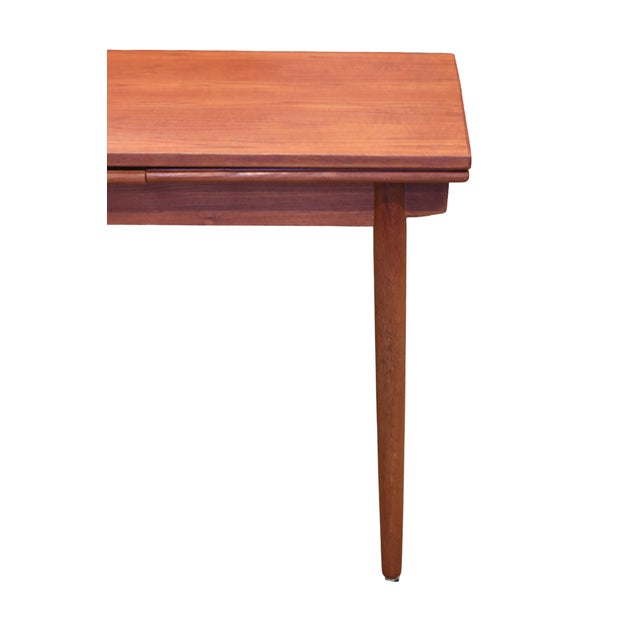 Wood Danish Dining Table in Teak with Double Pull-Out Tops, 1960s For Sale - Image 7 of 18