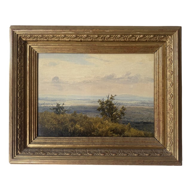 After Friedrich Loos, Donaulandschaft, 1800s, Oil Painting on Canvas, Framed For Sale