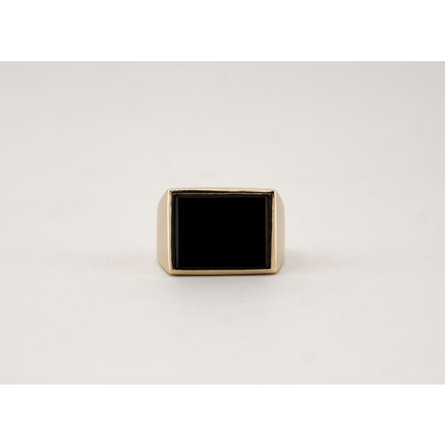 Vintage Gold Ring with Onyx, 1970s For Sale - Image 9 of 10