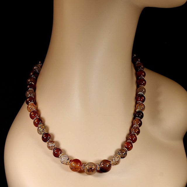 Traditional Ajd 19 Inch Spiderweb Jasper Multi Tone Necklace For Sale - Image 3 of 5