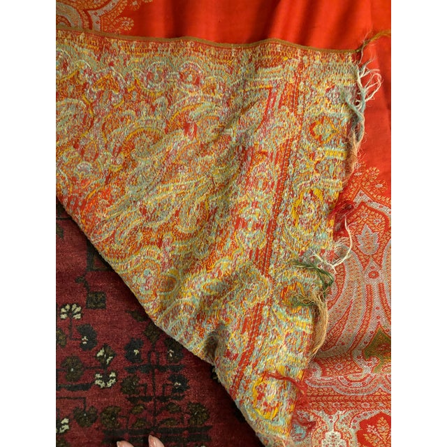 Antique Indian Paisley Shawl Throw [Tv] For Sale - Image 4 of 12