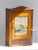 Antique Art Deco Lacquered Oak Mirror Apothecary Cabinet with Carved Door, 1920s For Sale - Image 3 of 9