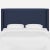Traditional Red from Scalamandre crafted by Cloth & Company Hudson Cal. King Headboard, Navy Blue Solid Linen For Sale - Image 3 of 6