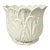 1970s Vintage Hollywood Regency Boho Chic Trompe L’Oeil Style Ceramic White Tulip Planter. For Sale