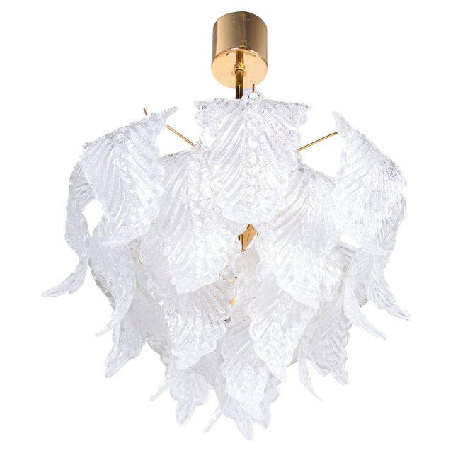 Murano Glass Petals and Brass Chandelier from Novaresi, Italy, 1970s For Sale - Image 12 of 12