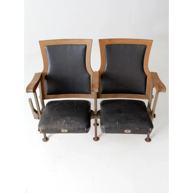 Farmhouse Antique Theatre Seats Pair For Sale - Image 3 of 13