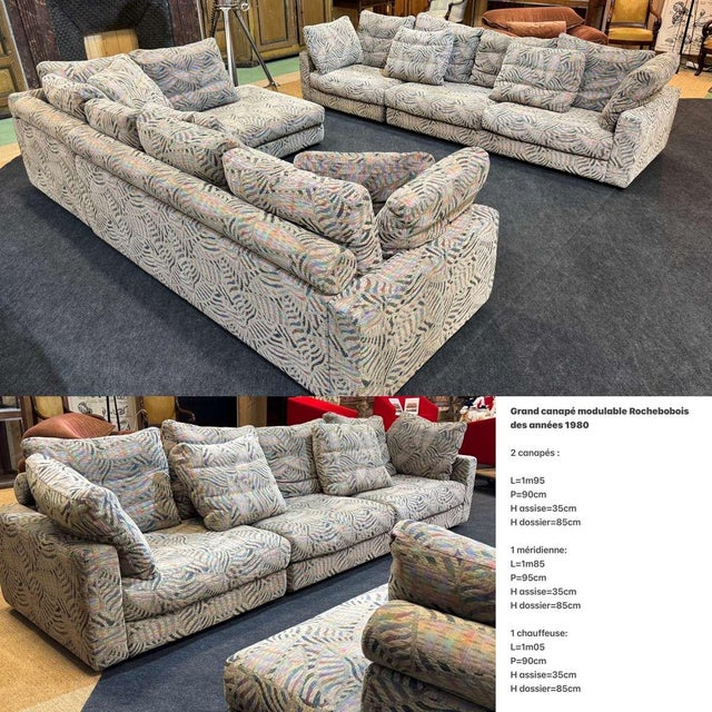 Modular Sofa from Roche Bobois, 1980s, Set of 3 For Sale - Image 3 of 18