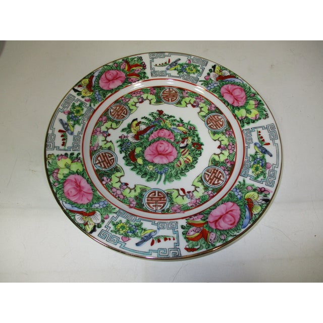 Japanese 1960s Rose Medallion Porcelain Hand Painted Plates, Set of 6 For Sale - Image 3 of 6