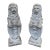 Vintage Pair English Cast Stone Lions With Heraldic Shield Statues For Sale