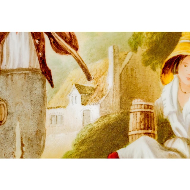Pair Antique 19th Century Hand Painted Porcelain Plaques Rustic Victorian Pastoral Country Farm Scenes Wall Home Decor Art For Sale In New York - Image 6 of 18