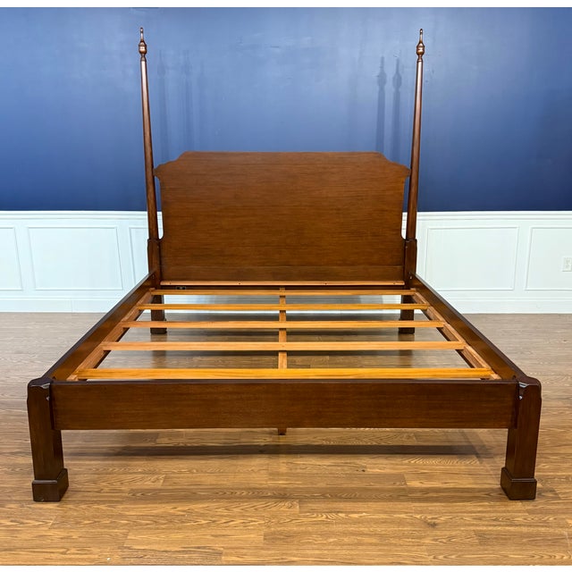 Traditional Traditional King Size Pencil Post, Two Post Bed by Leighton Hall - Showroom Sample For Sale - Image 3 of 10