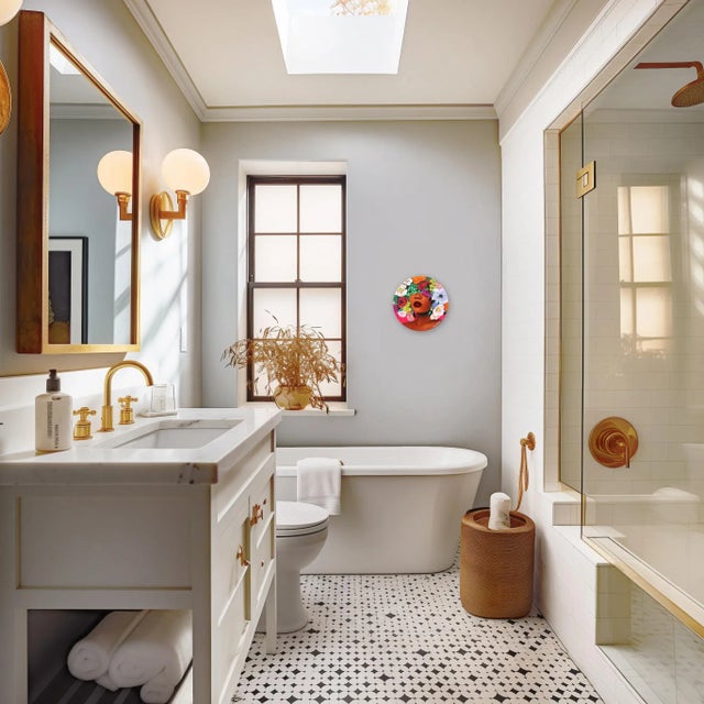 Brown Bianca - Original Circular Sally K Figurative Original Artwork by Sally K For Sale - Image 8 of 8