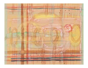 Jean-Raymond Delpech, Abstract Composition, Watercolor, Mid-20th Century