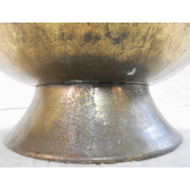 Italian 1900s Vintage Italian Hammered Brass Planter For Sale - Image 3 of 9