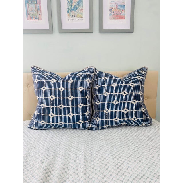 24” X 24” Perennials Blue Grey Off White Abstract Geometric Indoor