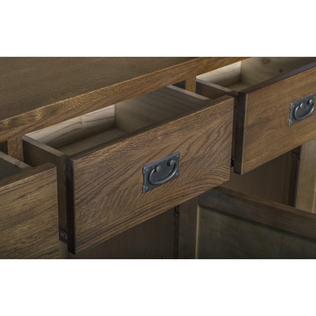 Mission 6 Door & 6 Drawer China Cabinet - Walnut - 59" For Sale In Chicago - Image 6 of 9