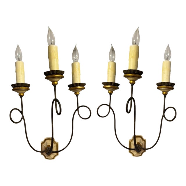 Formations Portofino Three-Arm Sconces- A Pair For Sale