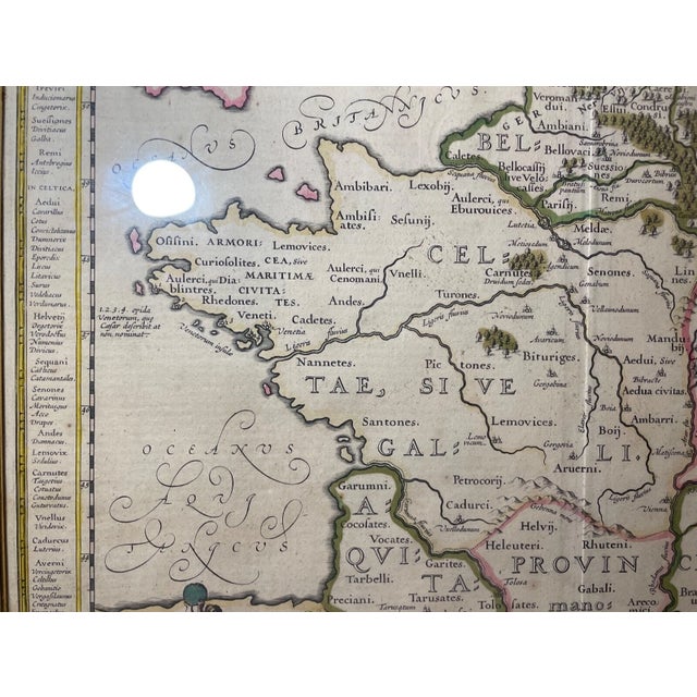 Rare Original Antique Hand Colored European Map France Janssonius J 1662 2-Sided For Sale - Image 10 of 18