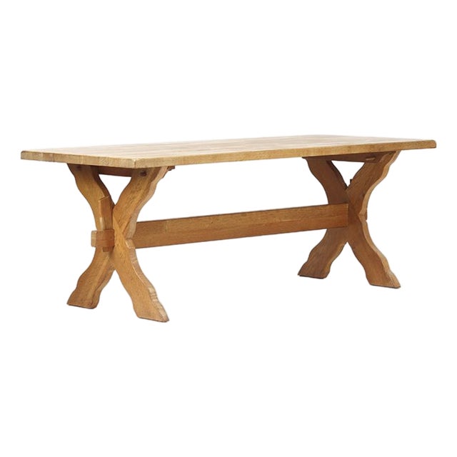 Large Mid-Century Rustic Brutalist Dining Table For Sale