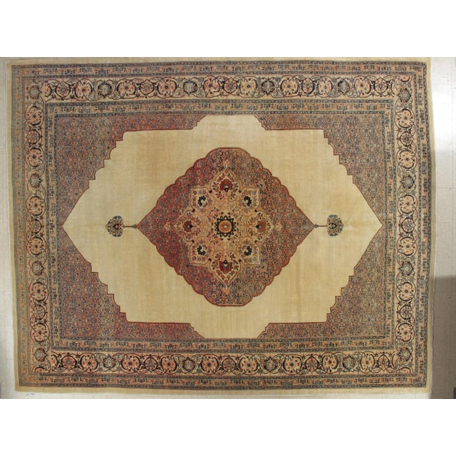 Antique Tabriz Hadji Jalili Persian Rug 9'9x12'4 For Sale - Image 11 of 11