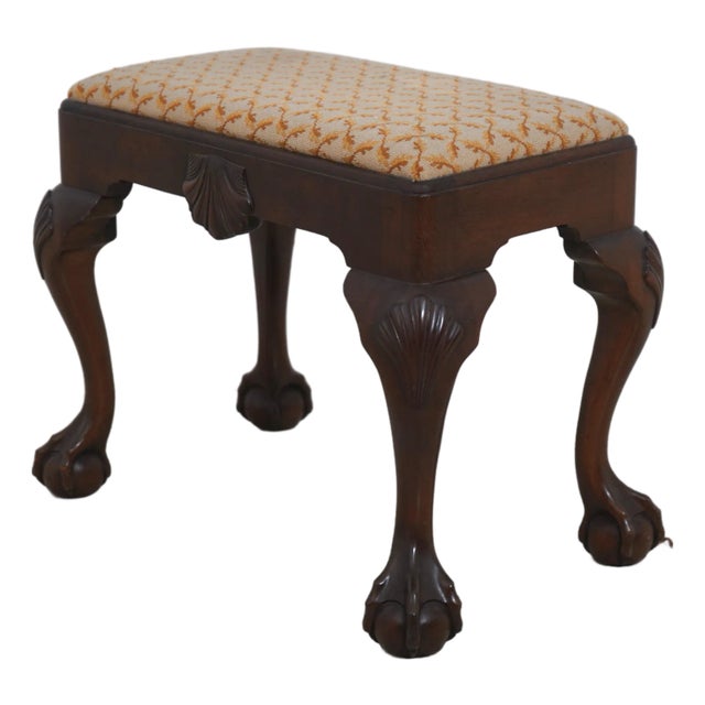 Kittinger Ball & Claw U957 Mahogany Ottoman or Stool For Sale